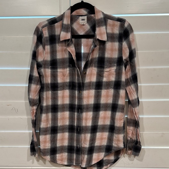 Vans Tops - Vans Plaid Shirt in Black, Pink, and White